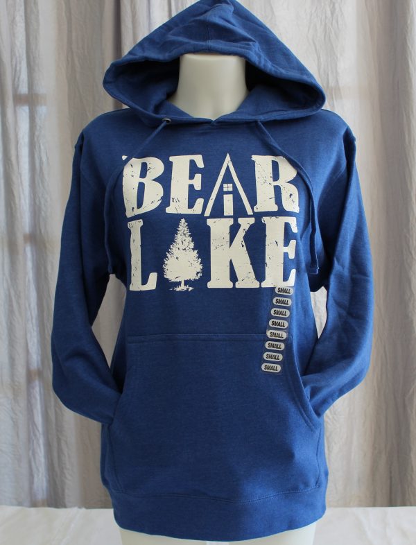 Bear Lake Cabin Tree Hoodie - Blue
