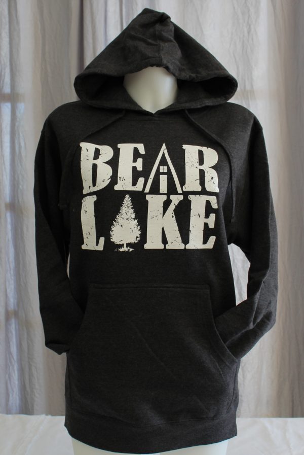 Bear Lake Cabin Tree Hoodie - Charcoal
