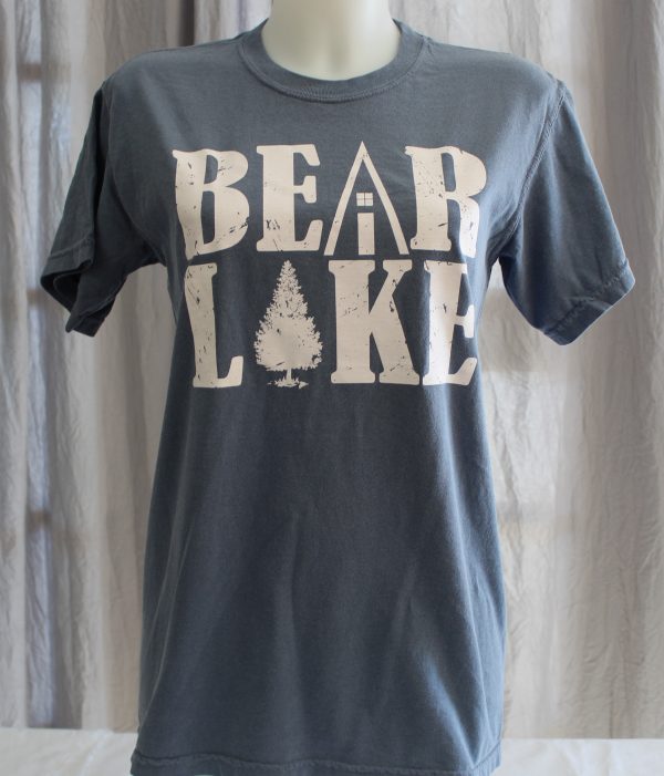 Bear Lake Cabin Tree T-Shirt - Cornflower