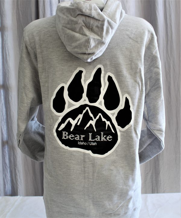 Bear Lake Paw Zip Hoodie - Light Grey - Image 3