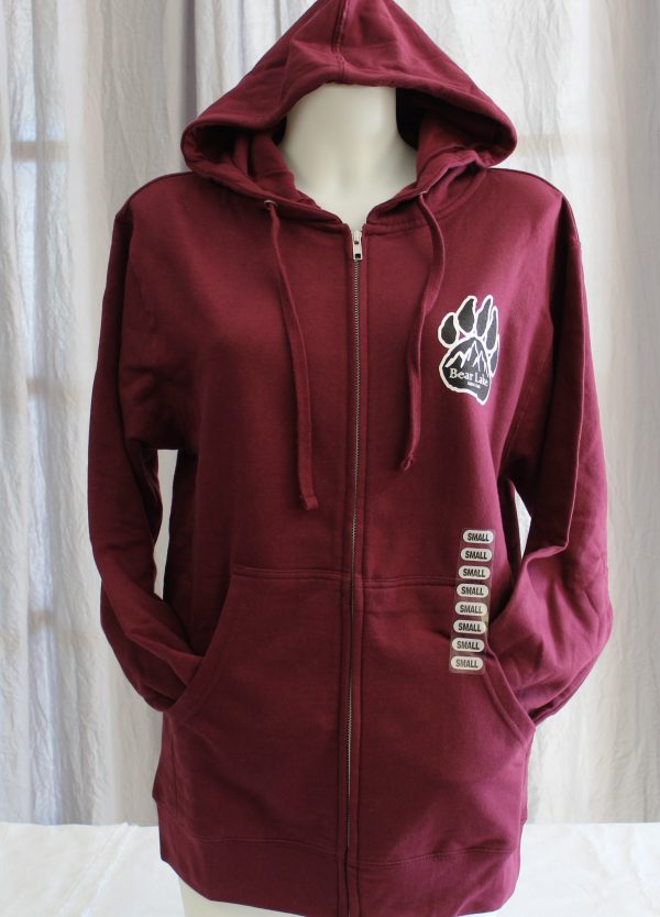 Bear Lake Paw Zip Hoodie - Maroon