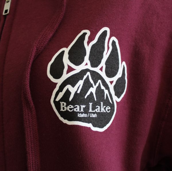 Bear Lake Paw Zip Hoodie - Maroon - Image 2