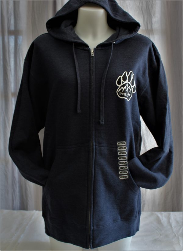 Bear Lake Paw Zip Hoodie - Navy Blue