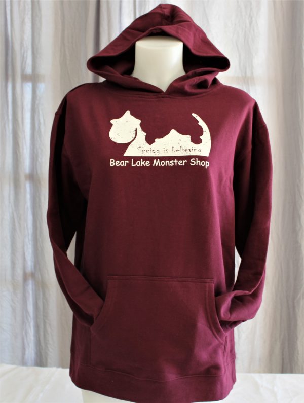 Kids Bear Lake Monster Hoodie - Maroon