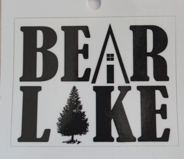 Bear Lake Cabin Tree Decal - Black