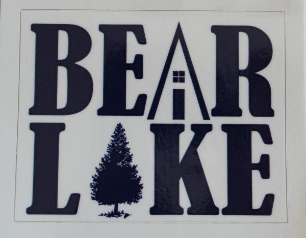 Bear Lake Cabin Tree Decal - Blue