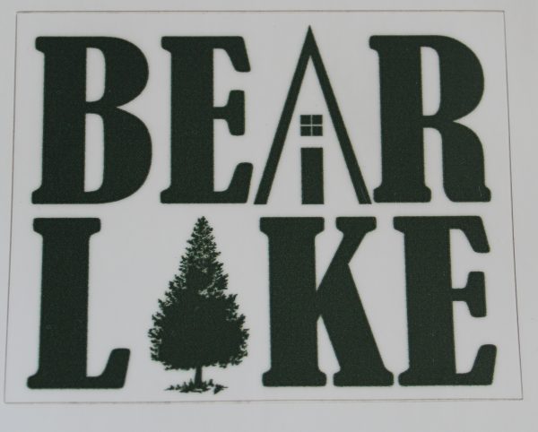Bear Lake Cabin Tree Decal - Green