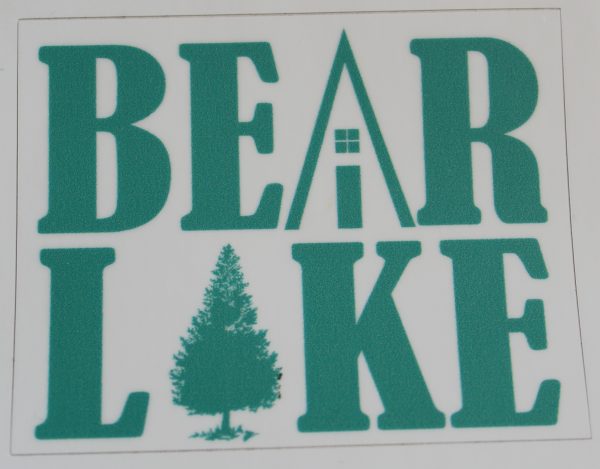 Bear Lake Cabin Tree Decal - Light Blue