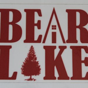 Bear Lake Cabin Tree Decal - Red
