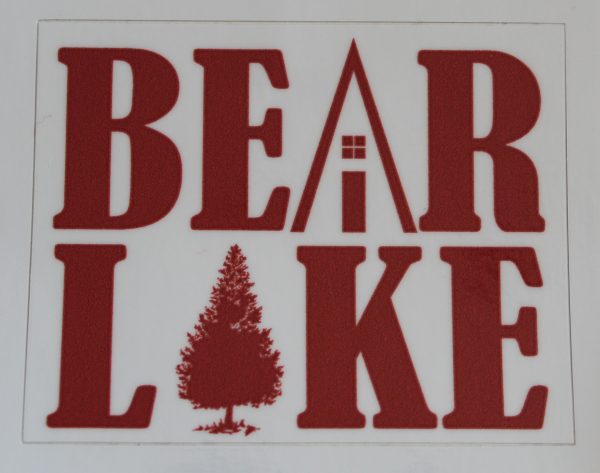 Bear Lake Cabin Tree Decal - Red